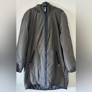 MICHAEL KORS Long Jacket‎ Coat Parka Hooded Womens Olive Green Size L